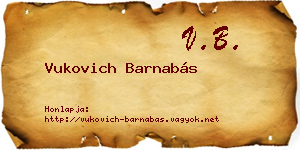 Vukovich Barnabás névjegykártya